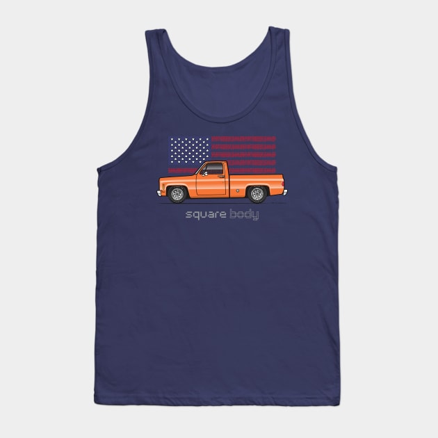 orange square body Tank Top by JRCustoms44